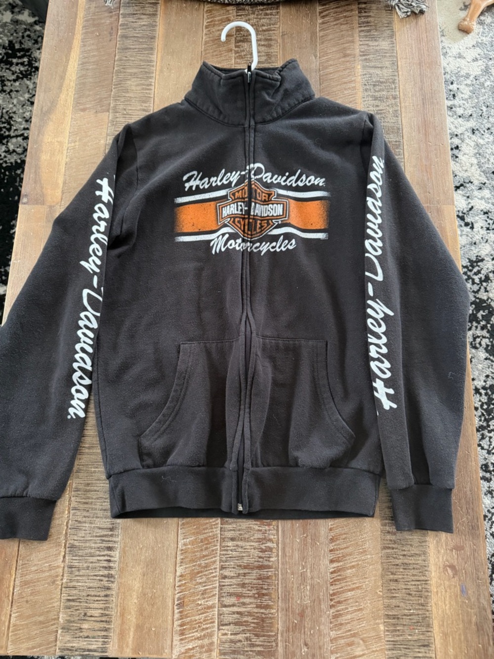 Harley-Davidson Black Jacket with Orange and White Logo